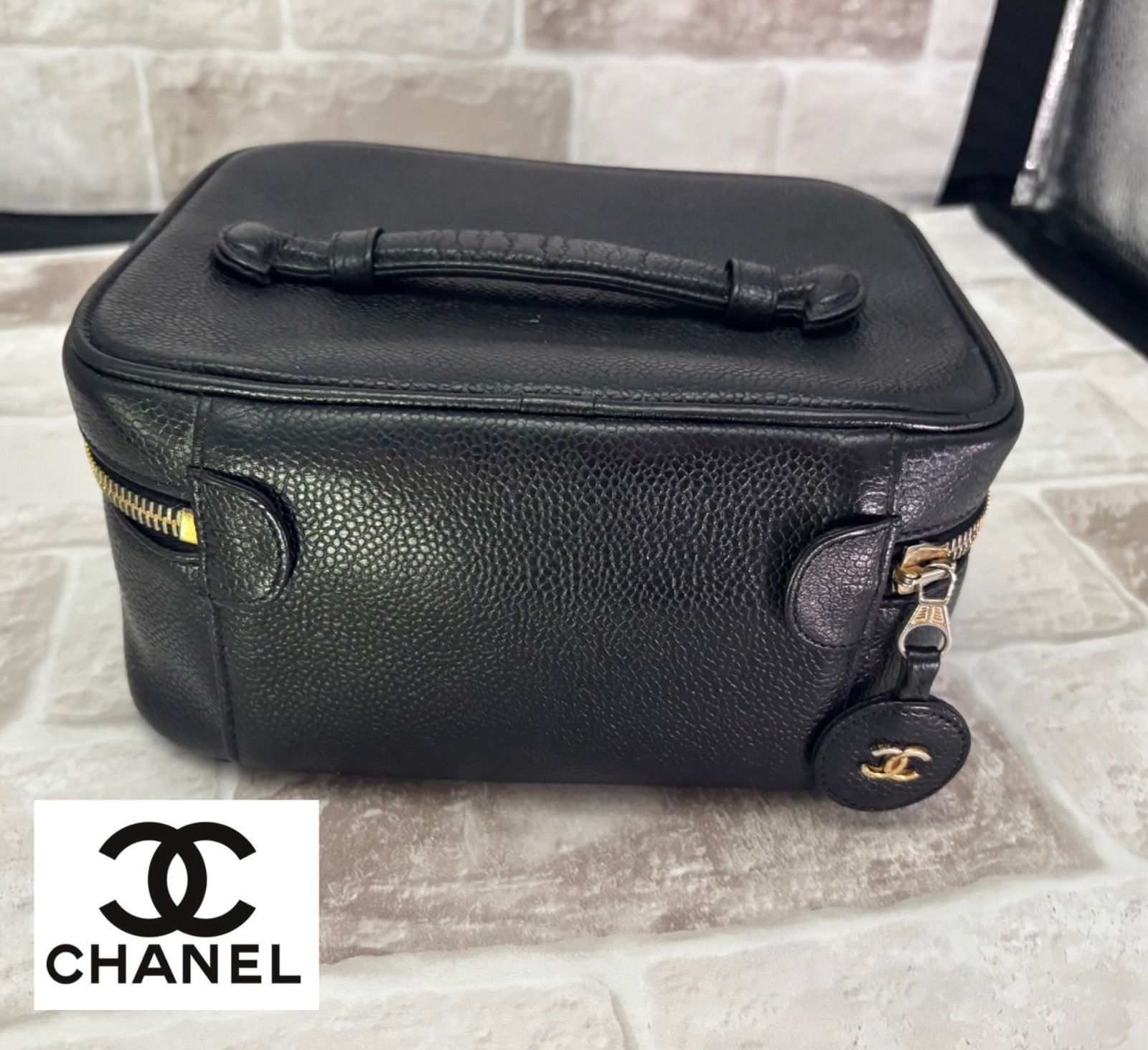 CHANEL バニティ キャビアスキン ポーチ　美品 美品 CHANEL シャネル バニティポーチ キャビアスキン キャビア