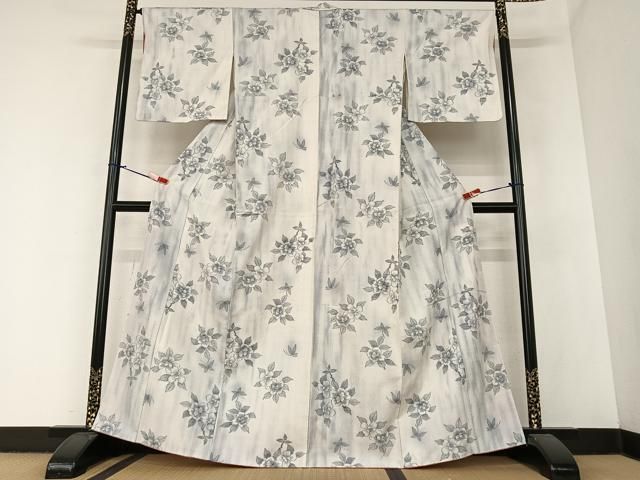 平和屋着物●小千谷紬 草花文