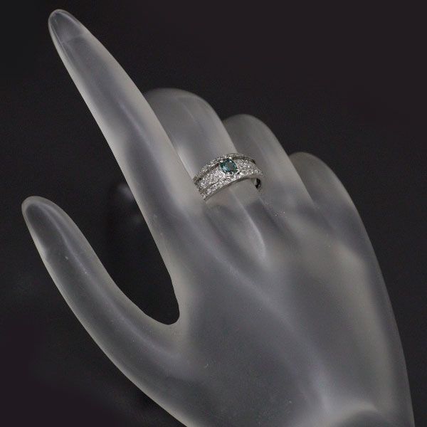 希少 Pt900 アレキサンドライト ダイヤモンド リング 0.32ct D0.22ct  