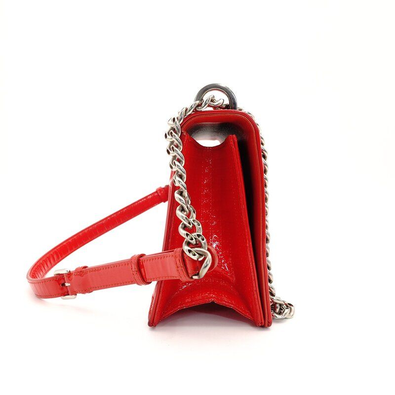 ディオール DIOR ディオラマ チェーン ショルダーバッグ レッド パテントレザー クロスボディ 7-9-026 DECORATOM_COM_BR