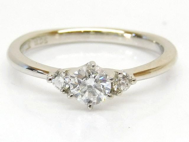 新品同様品 ラザールダイヤモンド リング □ Pt950 7号 ダイヤ 0.25ct