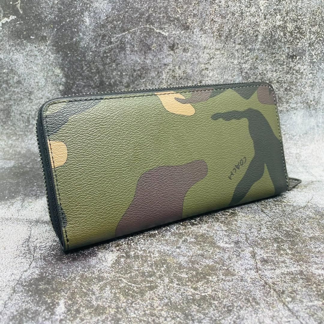 COACH 迷彩 カモフラージュ 長財布 コーチカモフラージュパターン 長財布 ブラック COACH 迷彩柄 コーチ