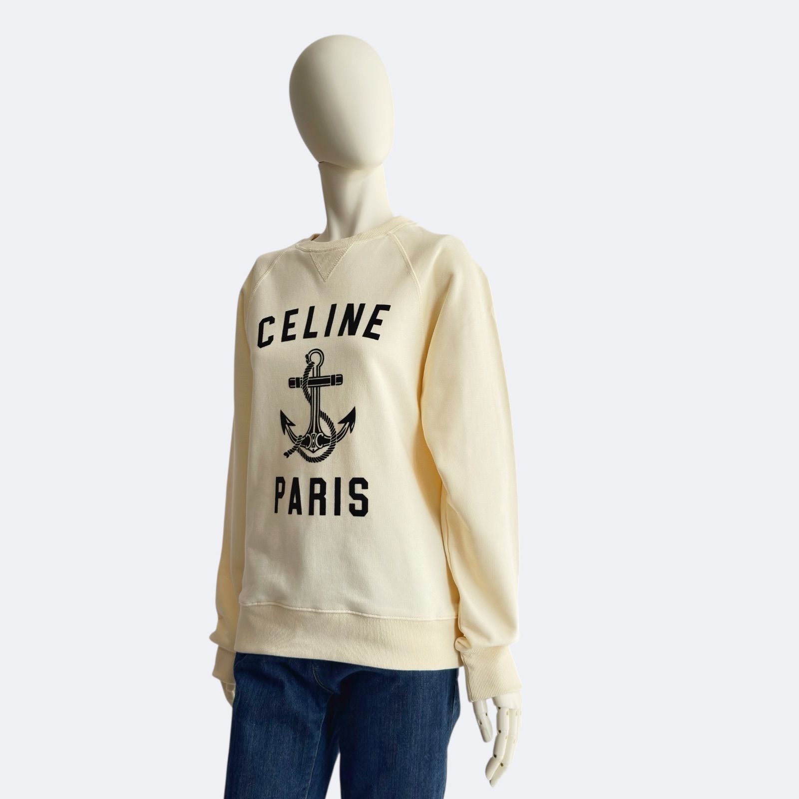 CELINE セリーヌ トレーナー クリーム レディース アンカー スウェット CELINE セリーヌ トレーナー クリーム レディース アンカー スウェット