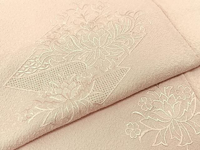 平和屋2■中国三大刺繍　スワトウ刺繍　汕頭刺繍　総刺繍　訪問着　片輪車花文　梅染色　逸品　DAAH1829du