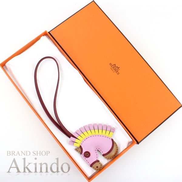 新品 エルメス ジージー カマイユ バッグチャーム マスク 馬 U刻