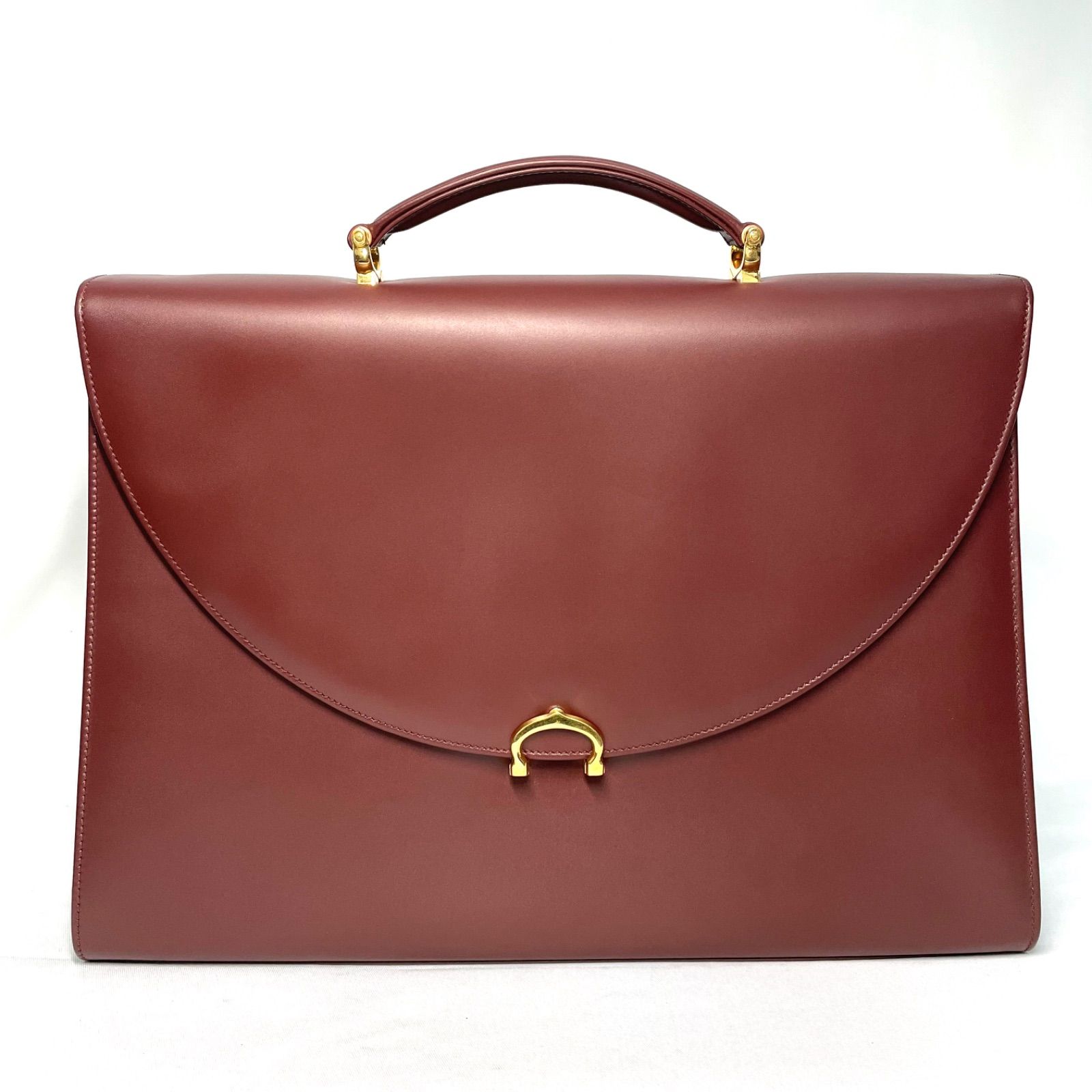 Cartier カルティエ マストライン ビジネスバッグ ハンドバッグ レザー ワインレッド 54102