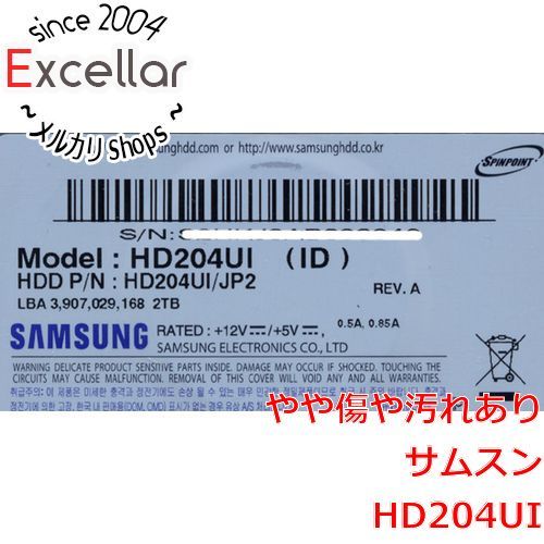 [bn:7] Samsung製HDD　HD204UI　2TB SATA300 5400　6000～7000時間以内