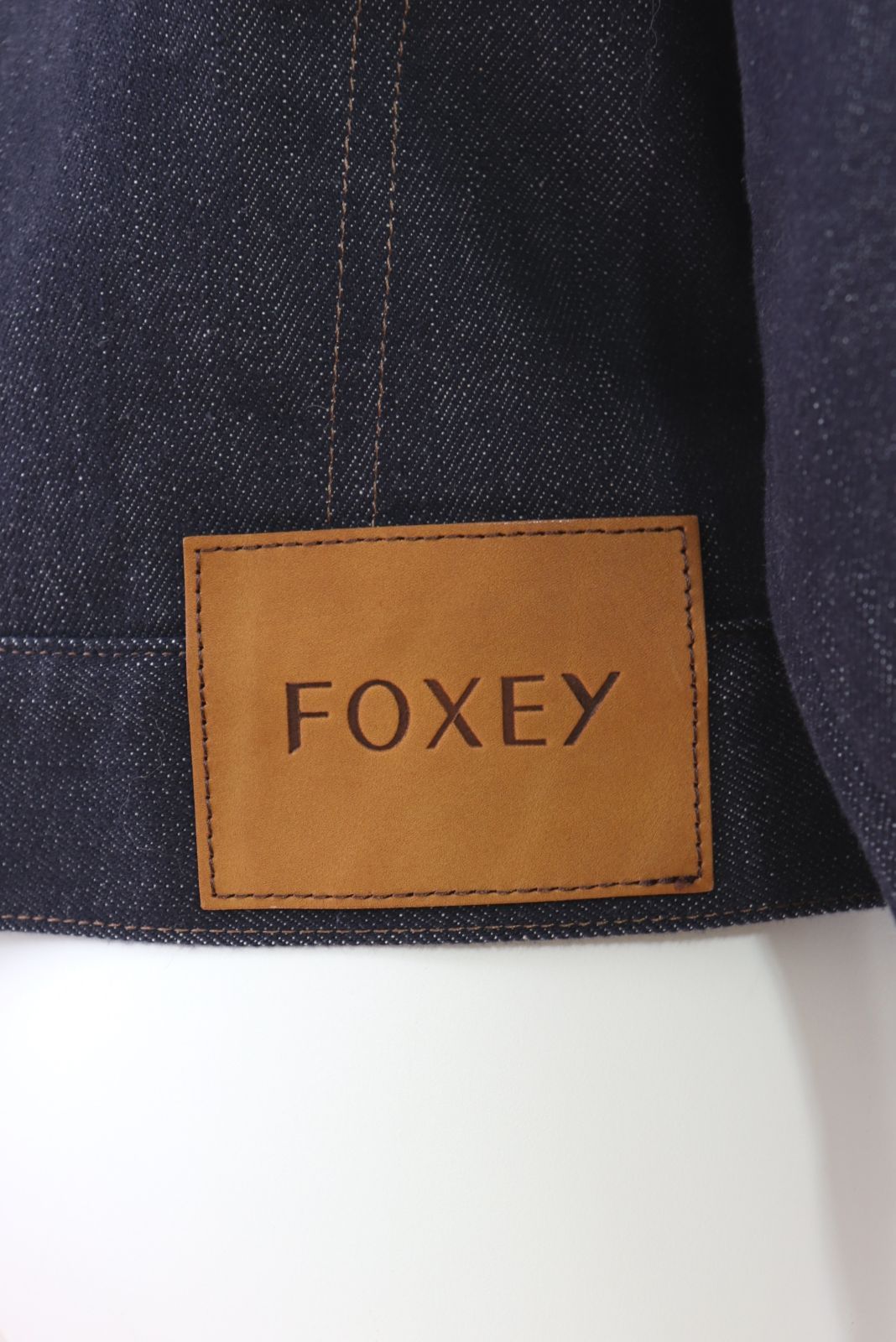 FOXEY Mink.GJ ミンクファーデニムジャケット 40913 紺/ネイビー