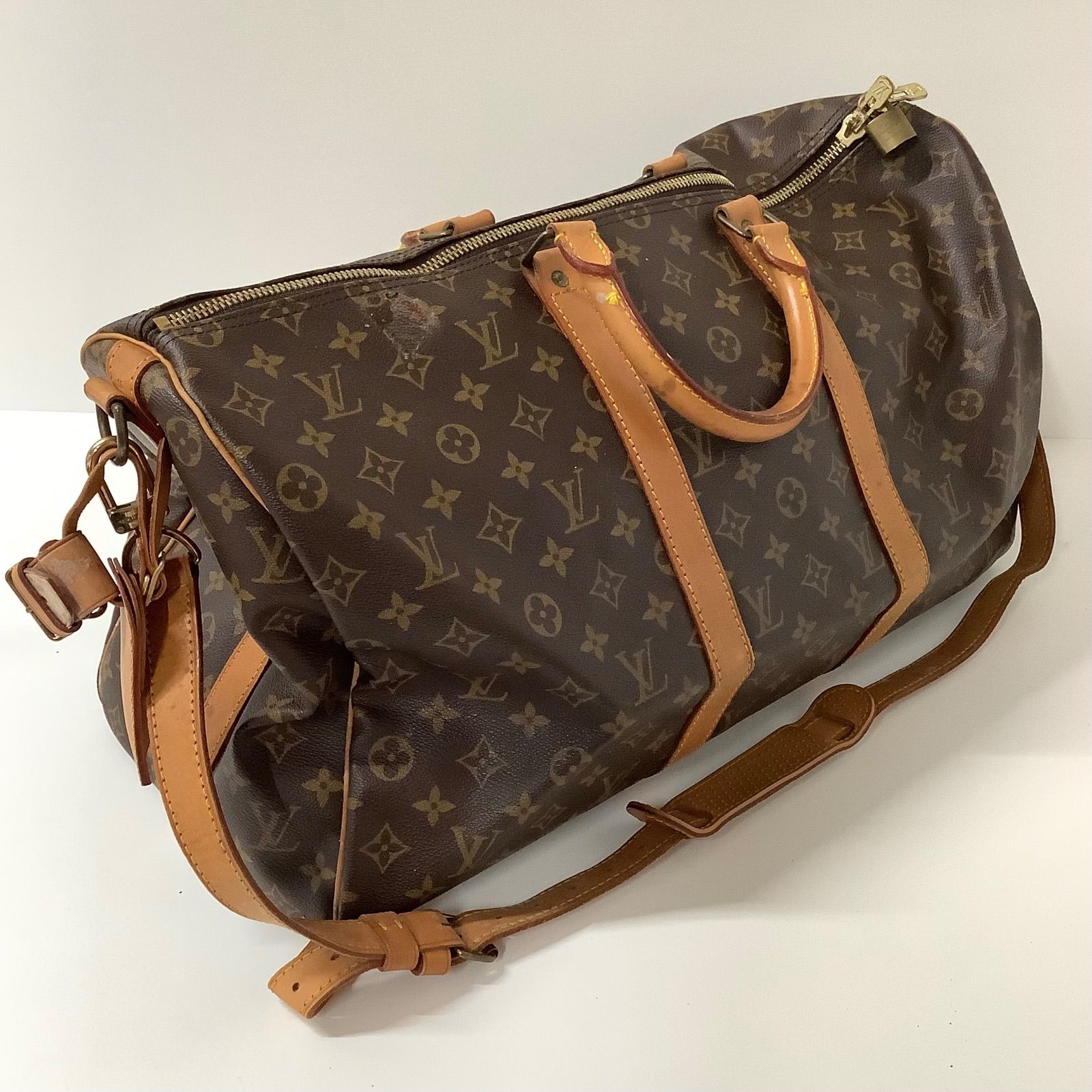 ★ LOUIS VUITTON ルイヴィトン ボストンバッグ キーポル50 ショルダーストラップ付き バンドリエール M41416 ブラウン系 モノグラム メンズ レディース
