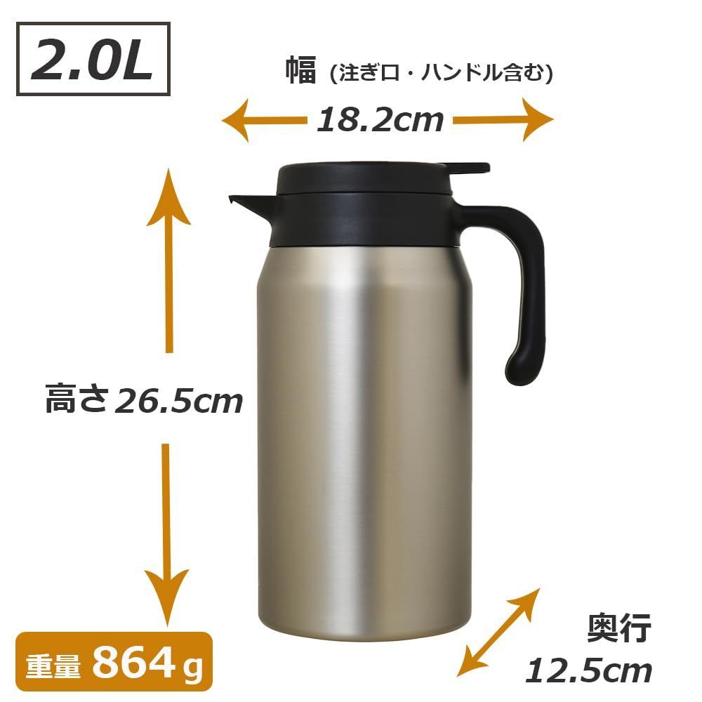 ステンレス卓上ポット 保温保冷にこだわった 1.5L パークレーン 広口