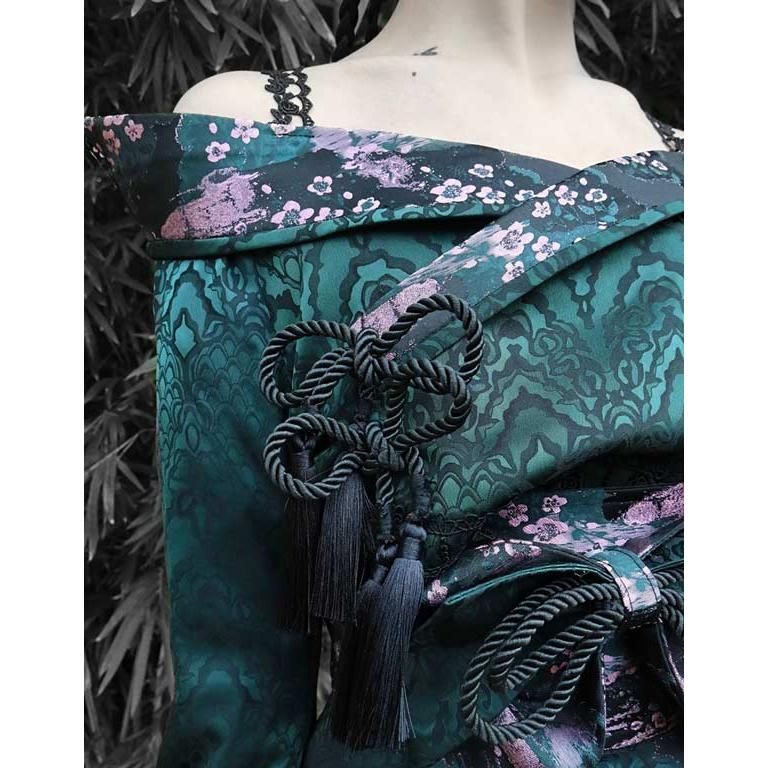 ハロウィン 仮装舞踏会 女性用 ゴシック暗黒 パンク風 振袖 歌姫 着物 2点上下セット パープル S M L コスチューム SKLAD-KIRPICHA_RU