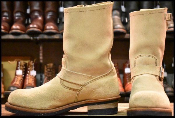 9D 09年 レッドウィング 8268 スエード エンジニア ホーソーンアビレーン ラフアウト スチールトゥ ブーツ redwing HOPESMORE FI386