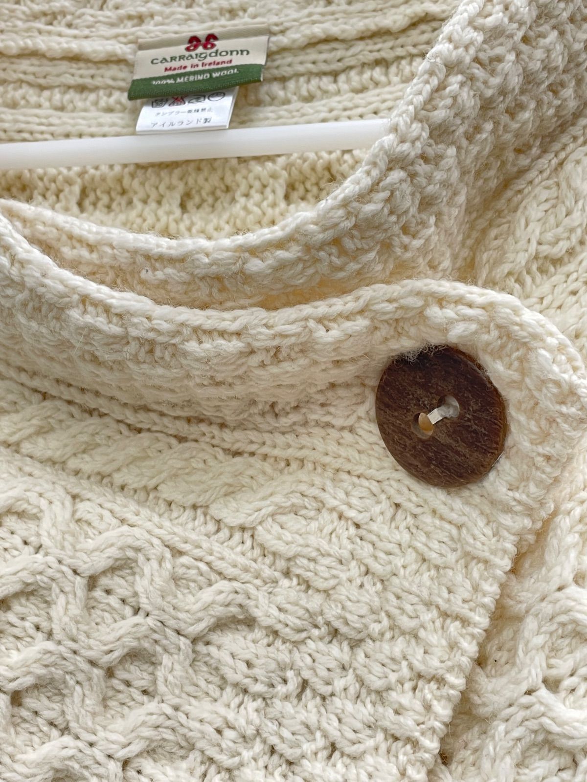 ⑥大人気 carraig donn ニットベスト アイボリー ウール アイルランド 