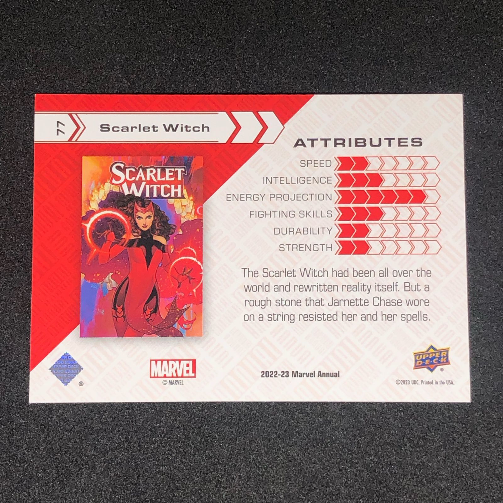 Upper Deck／Marvel／マーベル／サインカード／スカーレットウィッチ 2023-24 Upper Deck Marvel Annual Silver Sparkle Scarlet