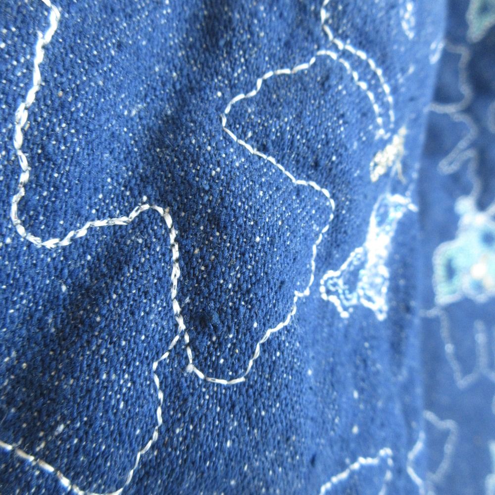 【美品】LEONARDレオナール日本製エンブロイダリー刺繍デニムジャケットL LEONARD レオナール FASHION ファッション 国内正規品 フラワー