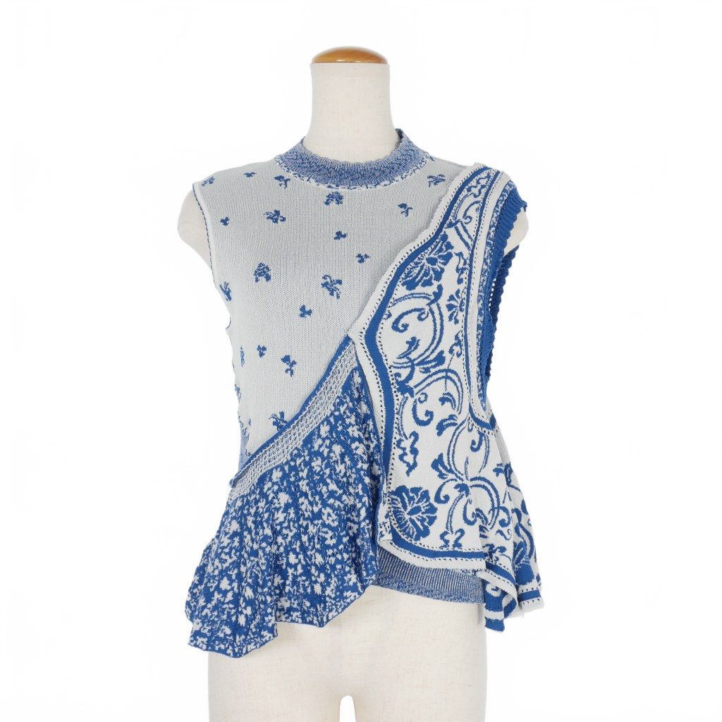 マメクロゴウチ Mame Kurogouchi 24SS Asymmetric Pattern Knit 伊万里