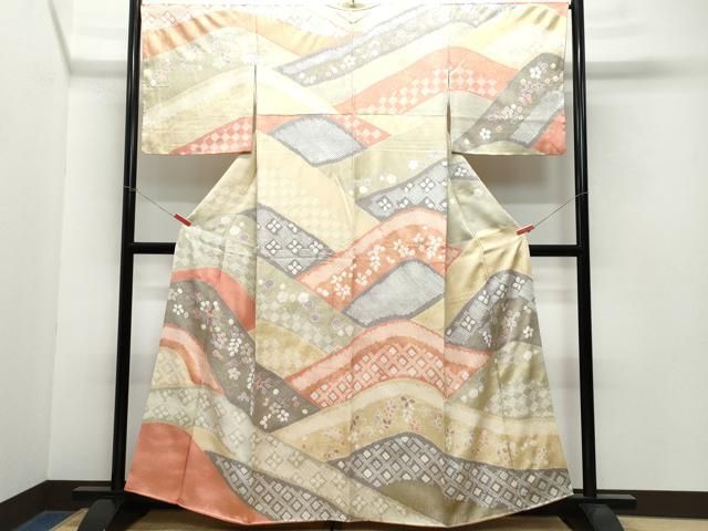 平和屋着物●訪問着　絞り　吉祥花文　金彩　正絹　逸品　CAAW3980vf 平和屋着物○訪問着 絞り 吉祥花文 金彩 正絹 逸品 CAAW3980vf