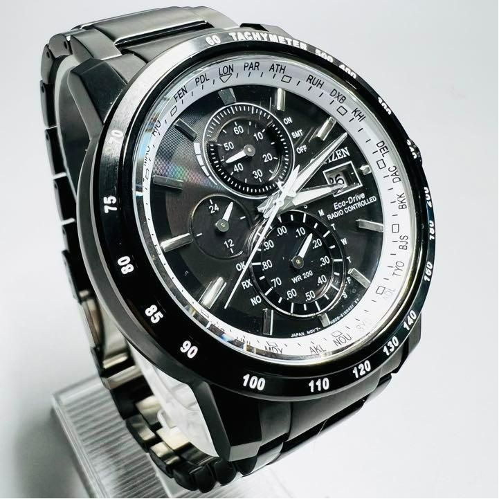 【新品】シチズン エコドライブ 定価8.8万円 電波ワールドタイム メンズ腕時計