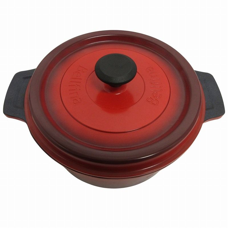 ベルフィーナ(Bellfina) ダイヤモンド無水調理パン 22cm 赤