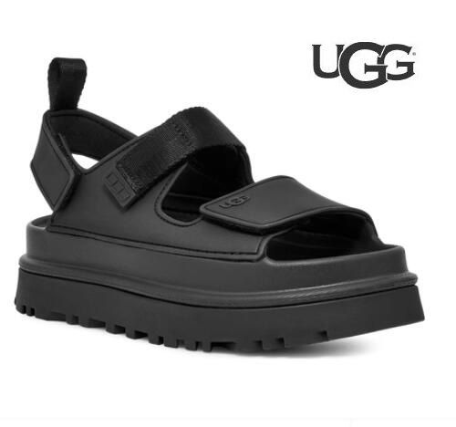 UGG / アグ : 【レディース】W GOLDENGLOW / 全6色 : ゴールデングロウ サンダル 厚底サンダル アグサンダル ボリュームソール 面ファスナー 調整可能 ストラップ 厚底 軽量 カジュアル レディース Black