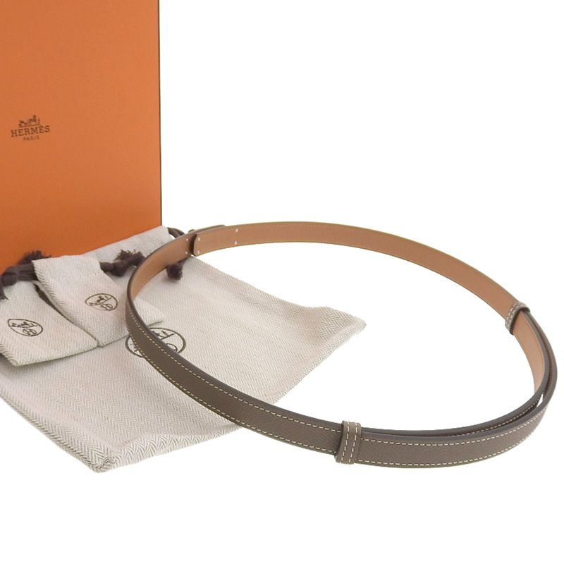 エルメス HERMES ケリーベルト エプソン エトゥープ シルバー金具 W刻印 2024年 美品 新入荷 HE1005 HERMES - エルメス HERMES ケリーベルト エプソン エトゥープ シルバー