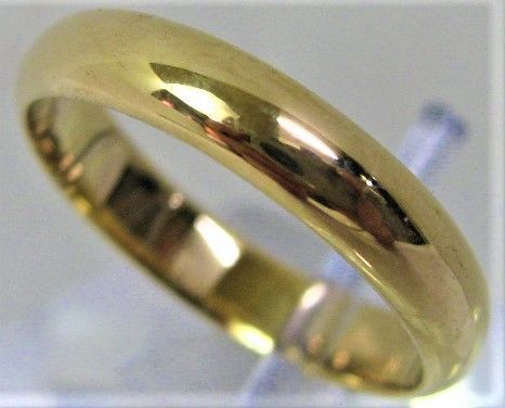 K18 18金 マリッジ リング 甲丸 サイズ＃11.5～＃12 結婚指輪　a