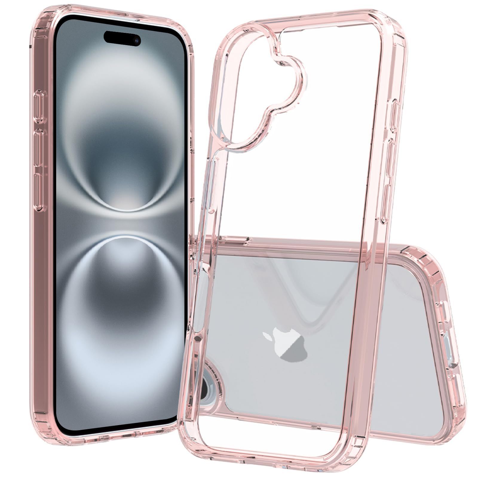iPhone iPhone 16 クリアバックPinLiSheng ピンク アイフォン16 米軍MIL規格 耐衝撃 耐黄変 黄ばみにくい スマホケース TPU PC ケース ケース iPhone16 16