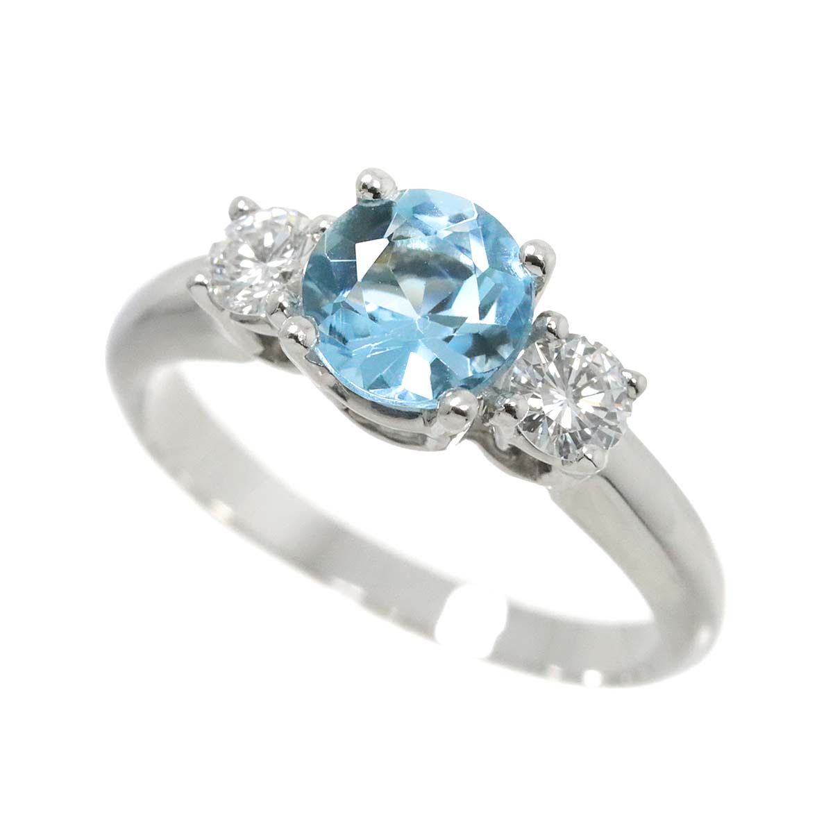 ティファニー TIFFANY&Co. 12号 リング アクアマリン ダイヤ Pt プラチナ 指輪 Aquamarine Ring 90248164