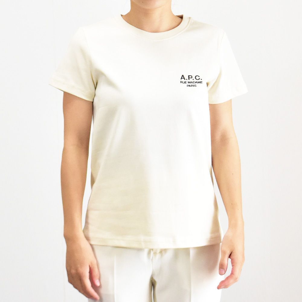 新品 レディース A.P.C. アーペーセー ロゴ Tシャツ ホワイト L アーペーセー Tシャツ レディース ロゴ シンプル 半袖 おしゃれ