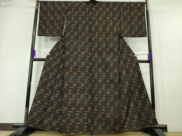 平和屋本店■極上　国指定重要無形文化財　本場久米島紬　手織　逸品　DZAA6001kh5 平和屋本店□極上 国指定重要無形文化財 本場久米島紬 手織 逸品