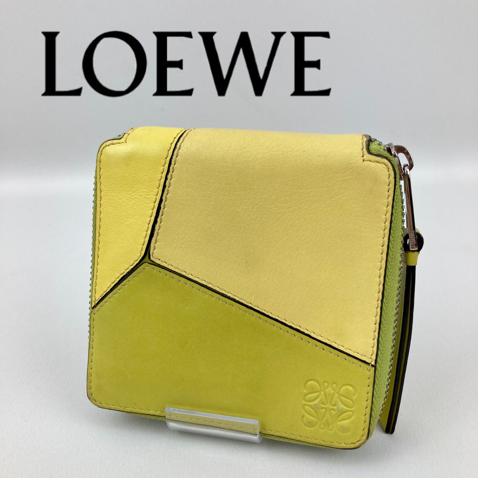 オープニング価格 【美品】LOEWE ロエベ パズル スクエアジップウォレット 二つ折り財布 イエロー レディース - メルカリ