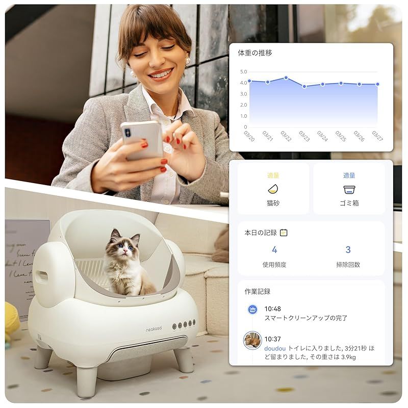 新品格安 Neakasa lite 猫 自動 トイレ 屋根なしオープン 業界初】Neakasa M1 lite 猫 トイレ 屋根なしオープン 自動