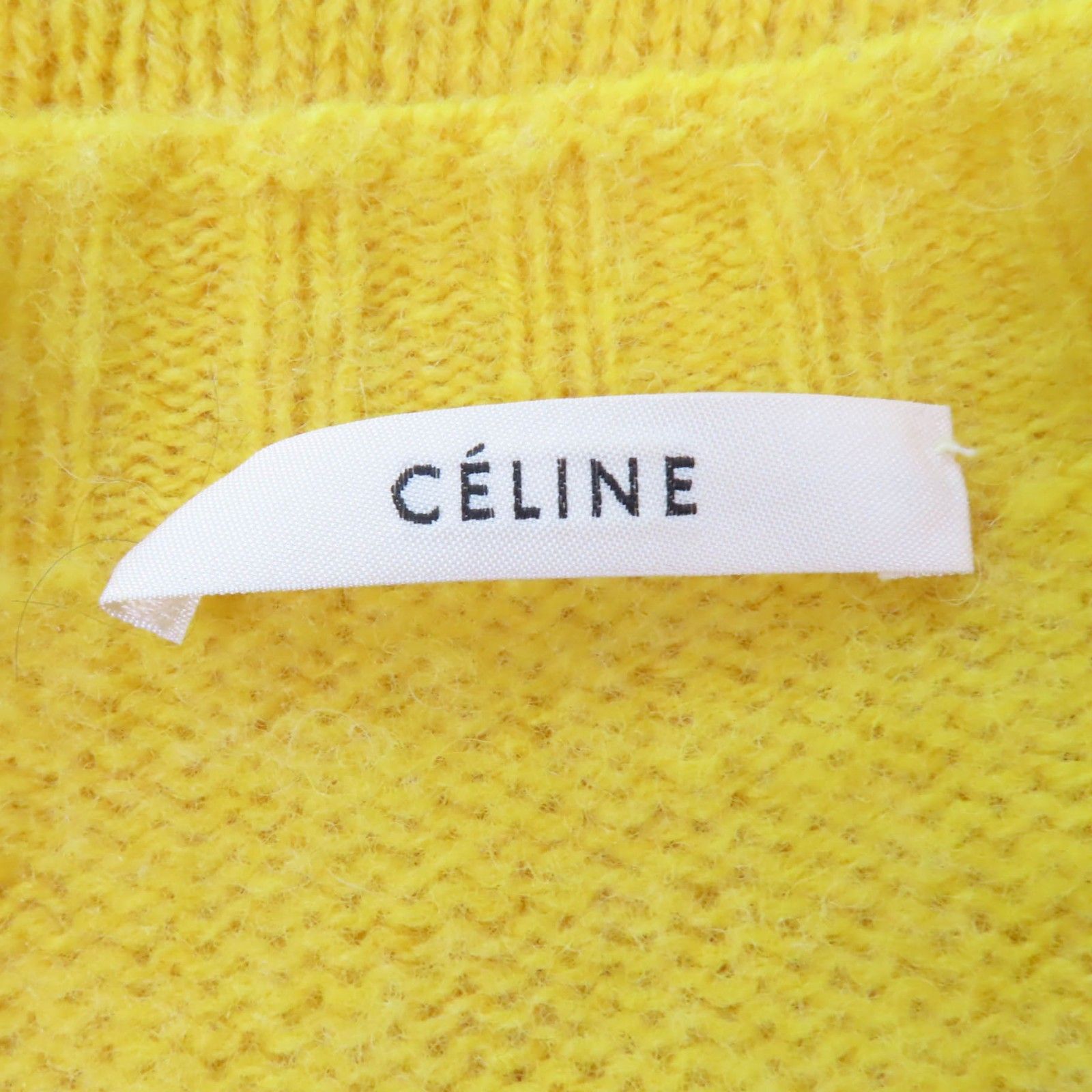 極美品☆CELINE セリーヌ 2 3GO0/799A ウール100％ フィービー期 オーバーサイズ クルーネック ニット イエロー XS イギリス製 正規品 CELINE - 極美品☆CELINE セリーヌ 2 3GO0/799A ウール100