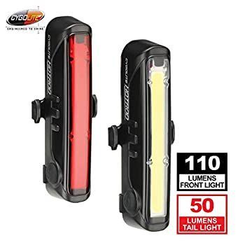 Cygolite Hotrod 110ルーメン フロントライトu0026ホットロッド 50テールライト USB充電式自転車ライトコンボセット