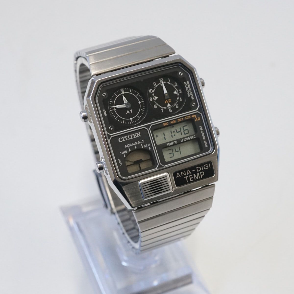 CITIZEN ANA-DEGI TEMP アナデジテンプ 腕時計 USED美品 8989-S116864 