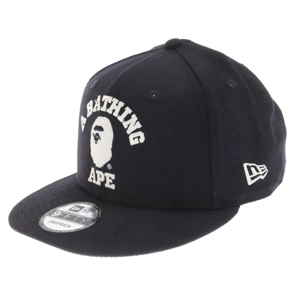 A BATHING APE (アベイシングエイプ) COLLEGE NEW ERA 59FIFTY LOW PROFILE CAP ニューエラ カレッジロゴプロフィールベースボールキャップ ネイビー