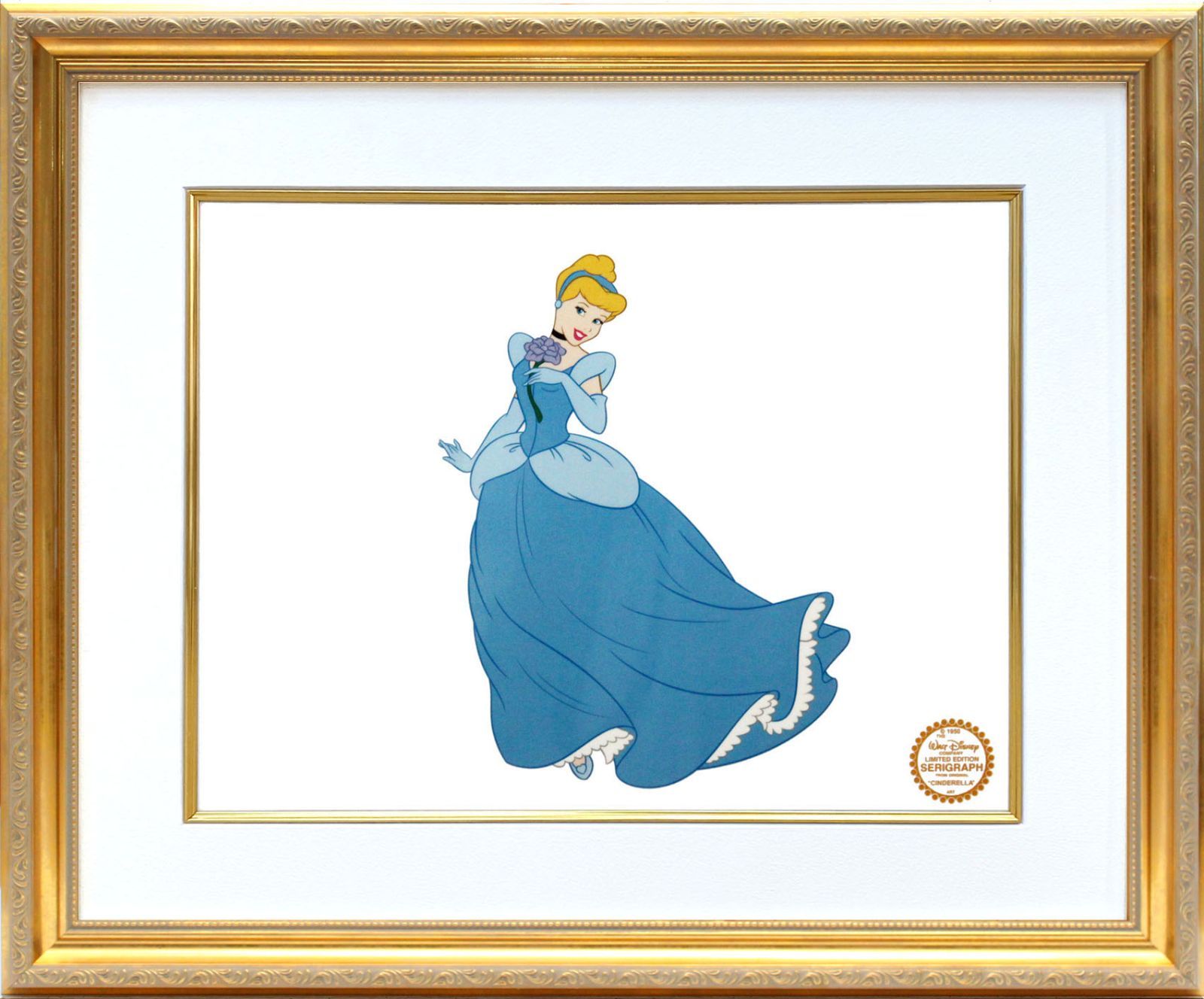 ディズニー セル画「シンデレラ」展示用フック付 額縁カラー選択