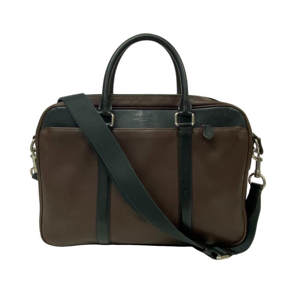 COACH コーチ ダークブラウン レザー ビジネスバッグ コーチ(COACH) ブラウン Men's. レザー ビジネスバッグ 【公式通販】
