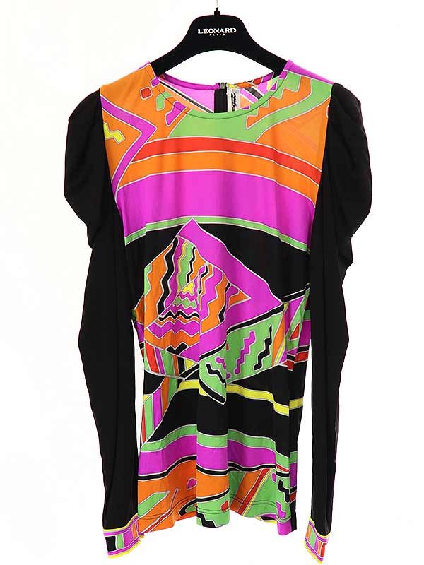 LEONARD paris レオナール パリ 23AW MAYA 総柄 レーヨンストレッチチュニックトップス  ミックス 40 LEONARD paris レオナール パリ 23AW MAYA 総柄 レーヨンストレッチ