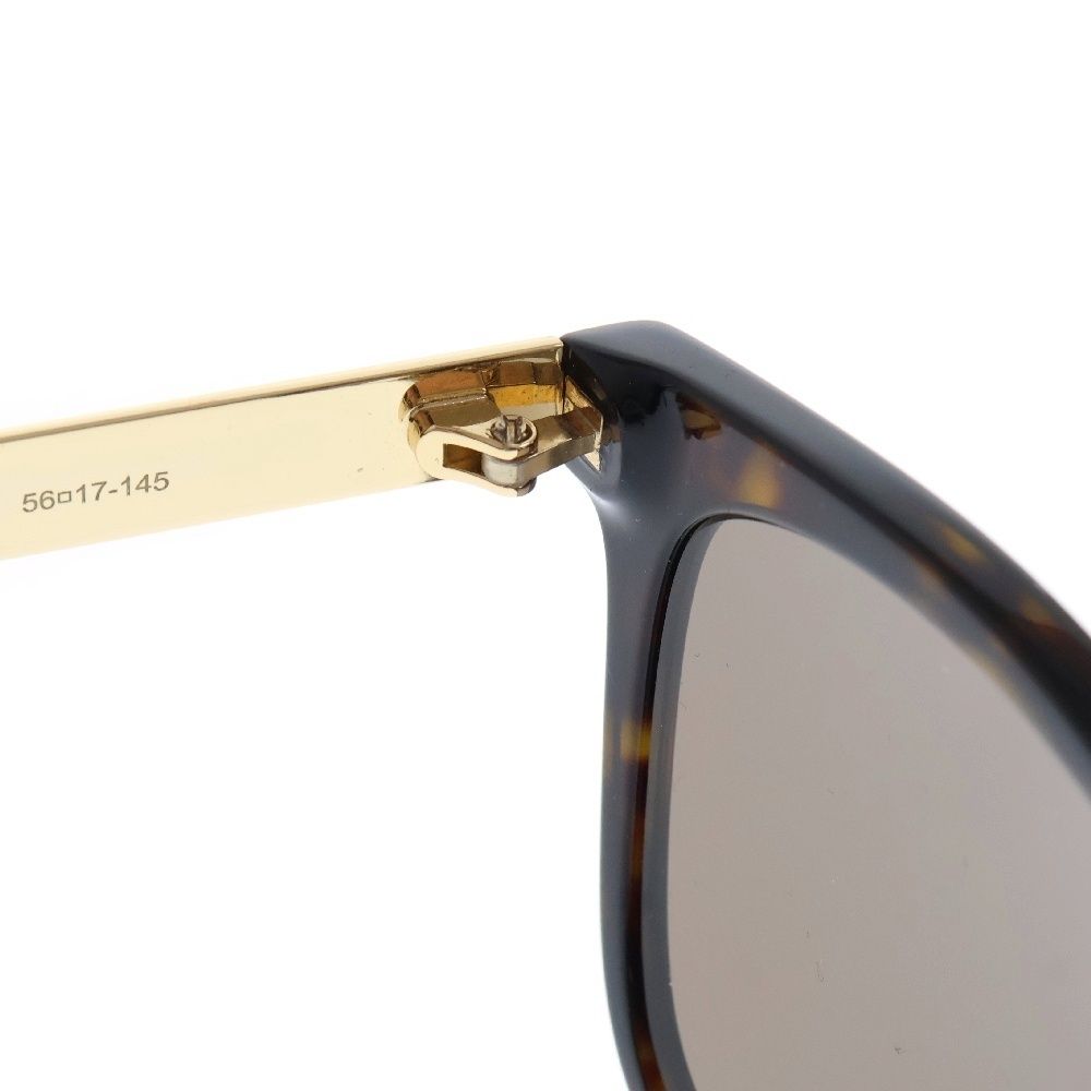 GUCCI (グッチ) ロゴテンプル 総柄 サングラス アイウェア ブラウン  