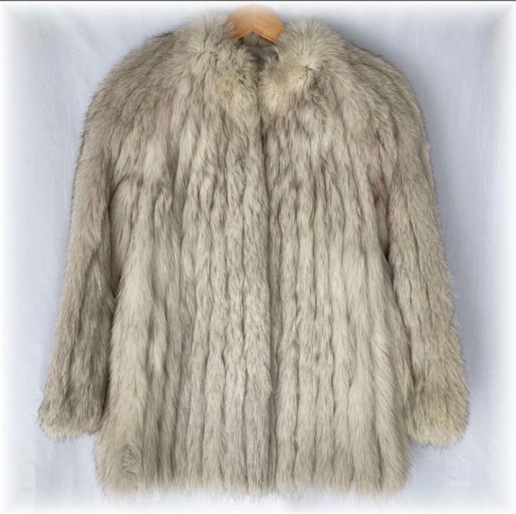 最終お値下げ◎サガフォックス 銀サガ ファーコート ライトグレー系