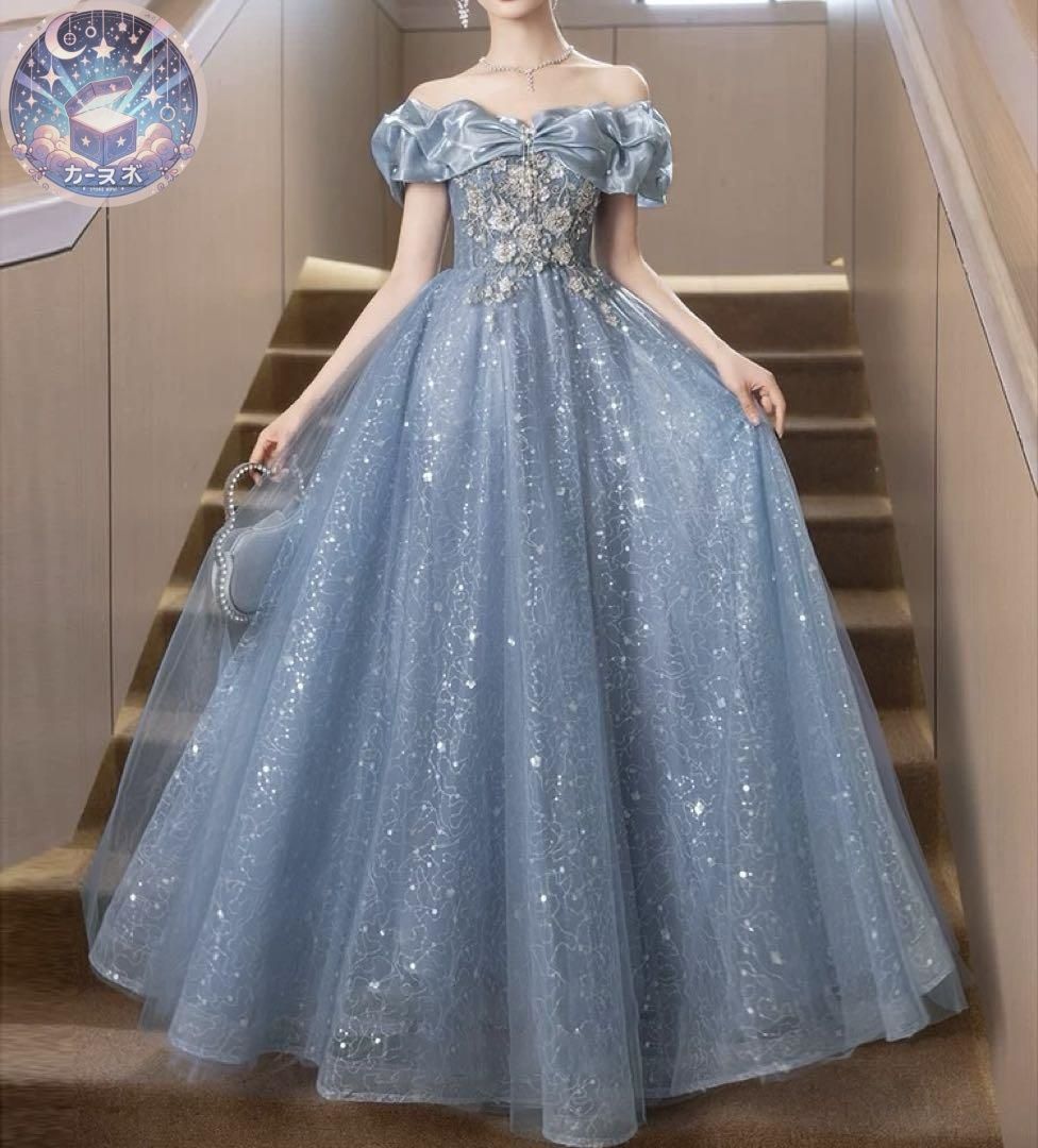 お花のデザインにパールが可愛い フリルのオフショルのドレス 楽天市場】ウェディングドレス パール オフショルダー デザイン