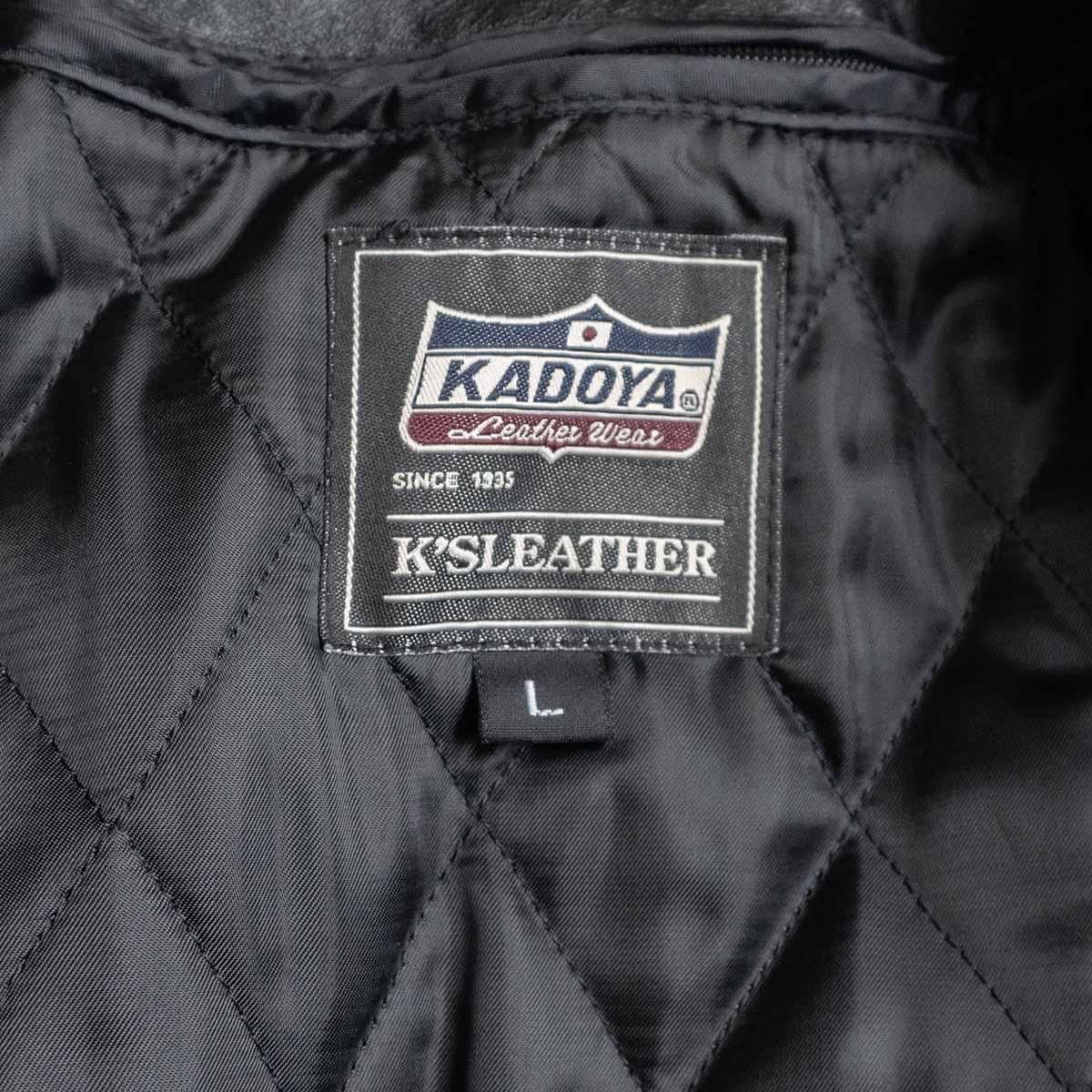 美品】KADOYA【EVO パデット ダブルライダースジャケット】L