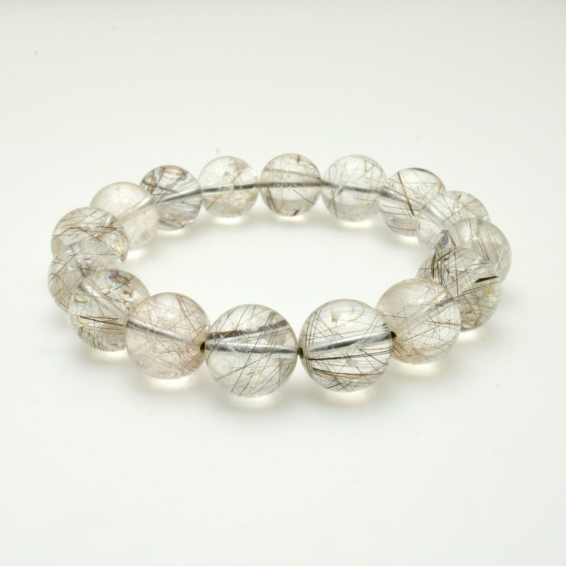 インクルージョンが個性を惹き立てる 13mm シルバールチルクォーツブレスレット 艶感 GHB54 浄化 ビジネス運 精神の安定 チャンスを見 める 仕事運 安定した収入 お守り 高品質 贈り物 京海堂 天然石の卸 京の蔵