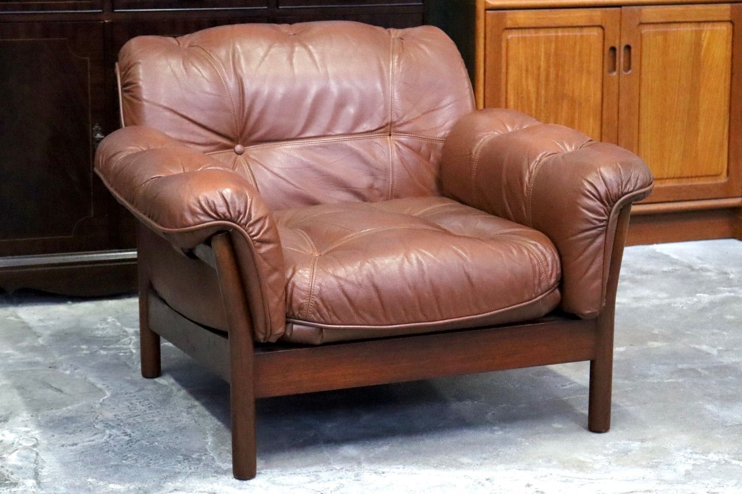 GMIH223C maruni マルニ Madison 1人掛けソファ シングルソファ 本革 ブラウン 北欧スタイル ヴィンテージ マルニ