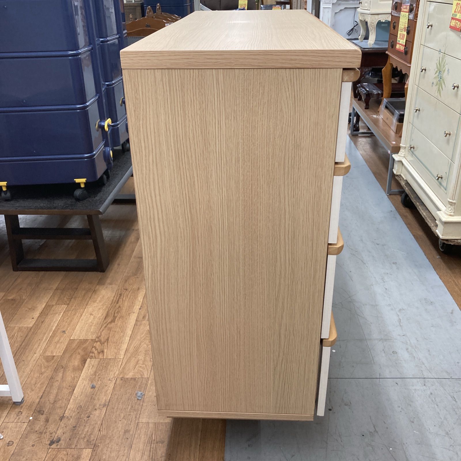 S129 ⭐ NITORI 4段ローチェスト ニーズ120LC 幅119.2cm USED 綺麗