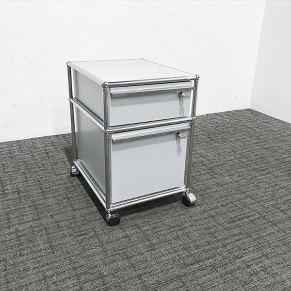 USMハラー インサイドワゴン 2段 USM シルバー デスクワゴン