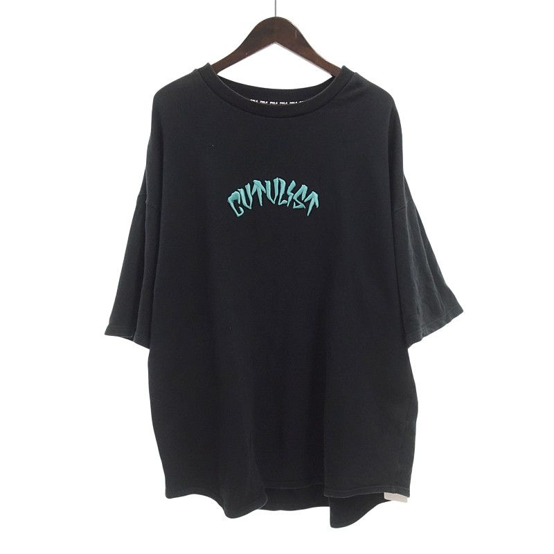 カタリスト|CVTVLIST スウェット刺繍 半袖カットソー クルーネック Tシャツ ブラック サイズ メンズ2