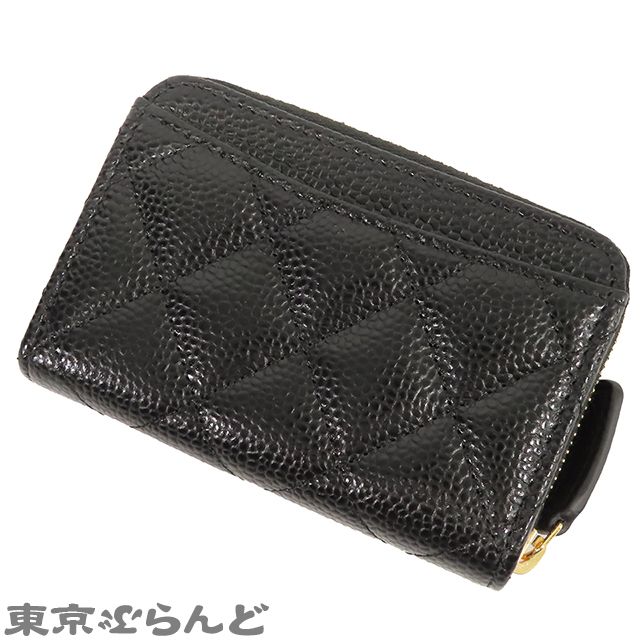 シャネル CHANEL クラシック ジップ コインパース AP0216 ブラック 黒 ゴールド金具 キャビアスキン 小銭入れ コインケース レディース 241001026023
