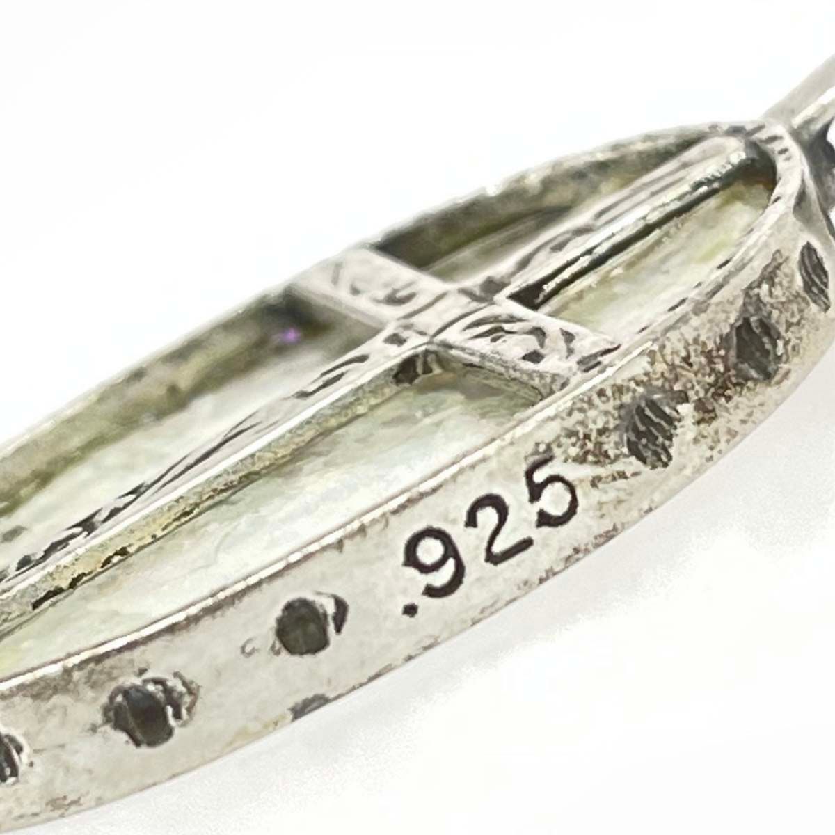 agete アガット SVペンダントトップ ローマンガラス/クロス 925